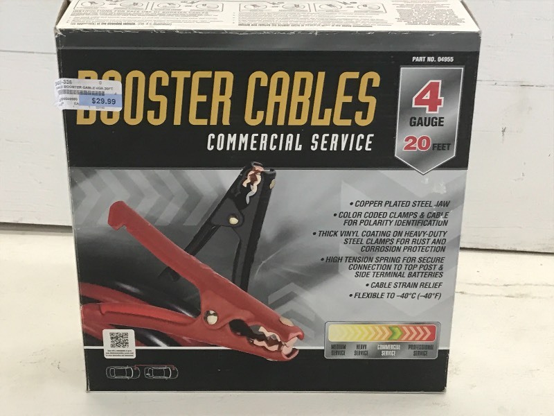 New 4-Gauge 20ft Booster Cable Set ...
