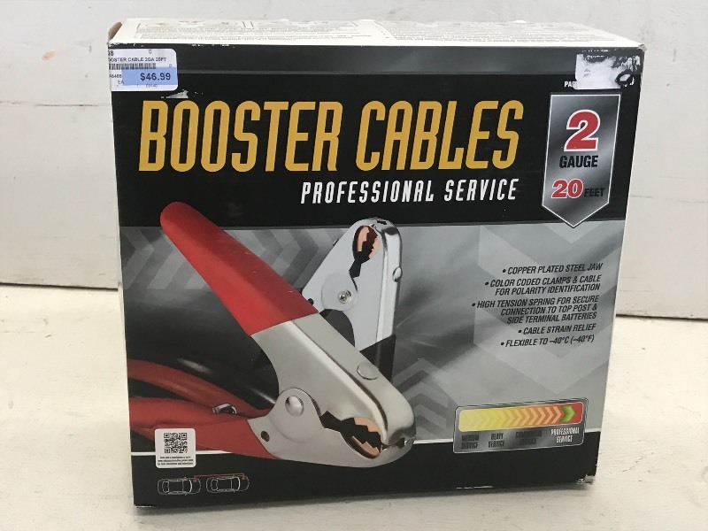 New 2-Gauge 20ft Booster Cable Set ...