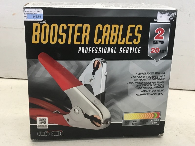 New 2-Gauge 20ft Booster Cable Set ...
