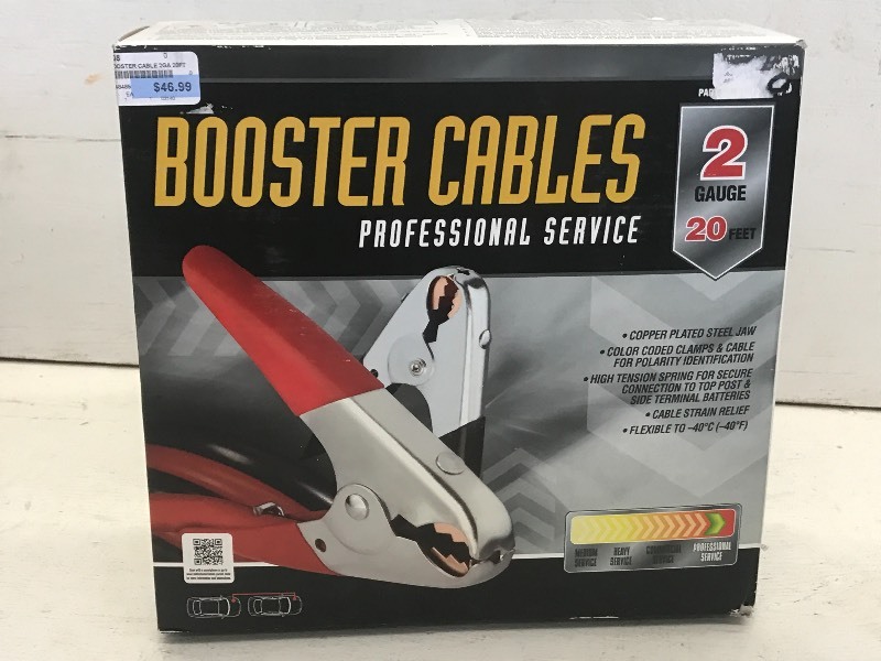 New 2-Gauge 20ft Booster Cable Set ...