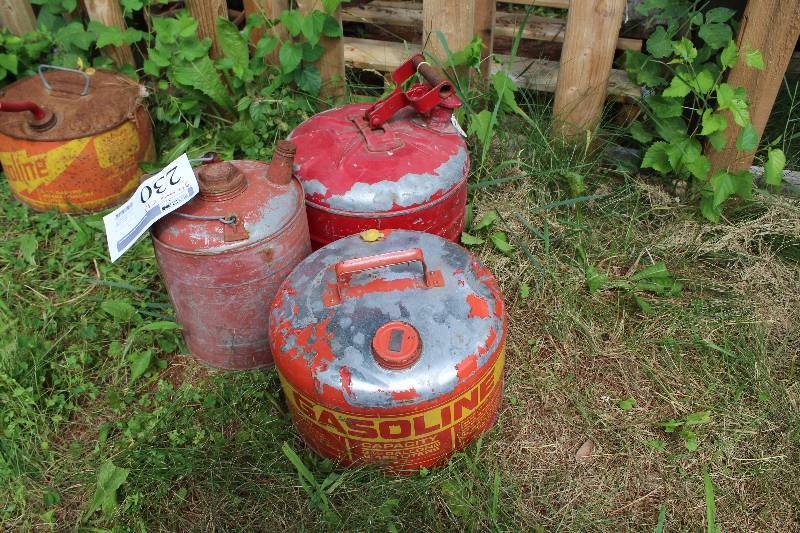 Lot of (3) Metal Gas Cans