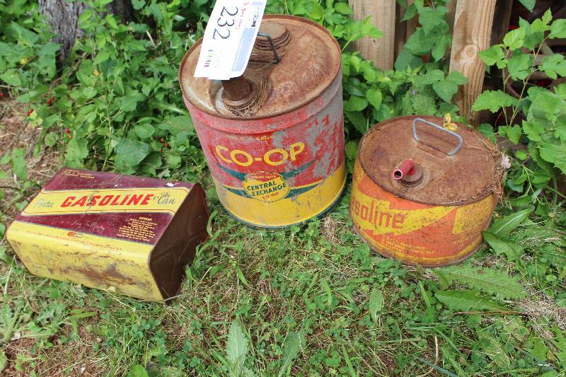 Lot of (3) Metal Gas Cans
