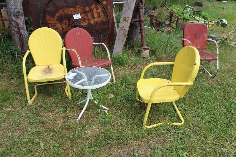 Lot of (5) Patio Furniture - 4) Chairs, 1) Table