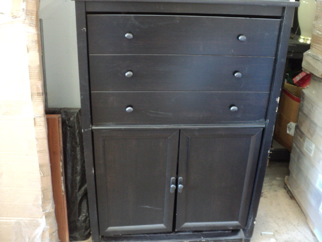 lot 118 image: black cabinet 36 x 56, desk top 2...