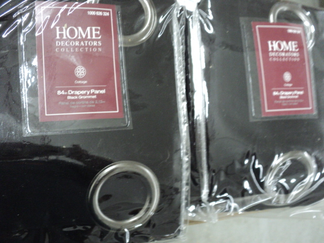 lot 257 image: 2 black grommet 84 drapery panels...