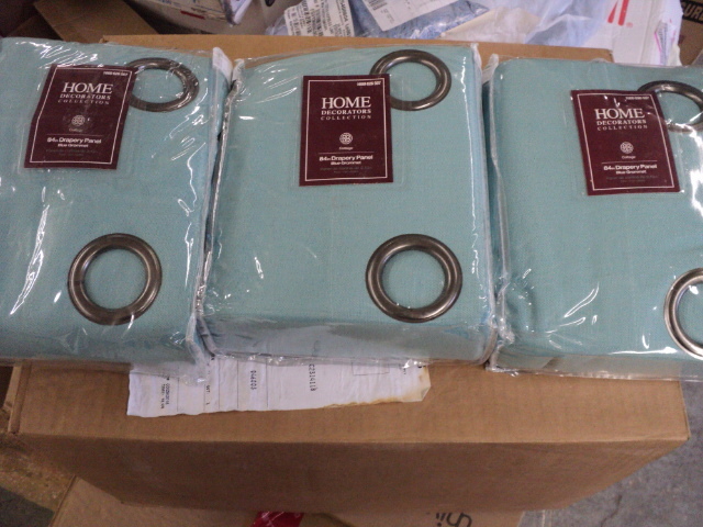 lot 264 image: 2 blue grommet 84 drapery panels...