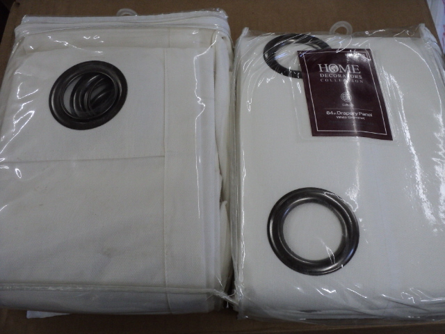 lot 265 image: 2 84 white grommet drapery panels...