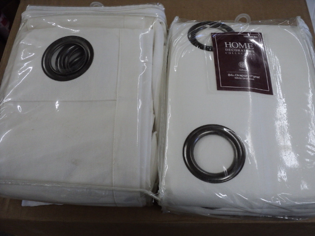 lot 266 image: 2 84 white grommet drapery panels...