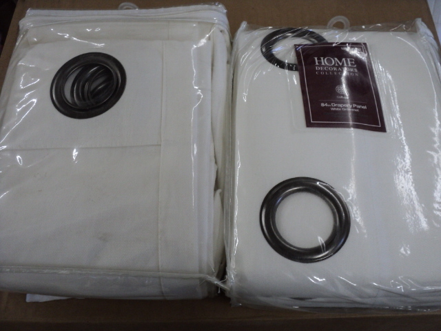 lot 267 image: 2 84 white grommet drapery panels...