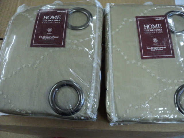 lot 269 image: 2 84 beige grommet drapery panels...