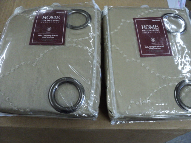lot 270 image: 2 84 beige grommet drapery panels...