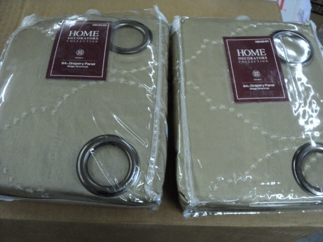 lot 272 image: 2 84 beige grommet drapery panels...