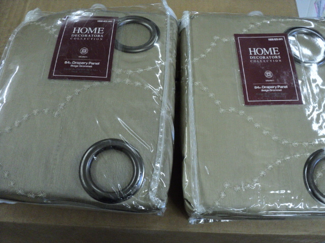 lot 273 image: 2 84 beige grommet drapery panels...