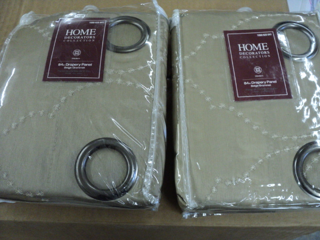 lot 274 image: 2 84 beige grommet drapery panels...