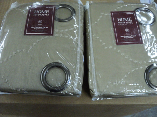 lot 275 image: 2 84 beige grommet drapery panels...