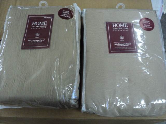 lot 278 image: 2 84 Linen Rod Pocket drapery pane...