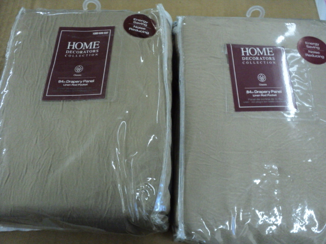 lot 279 image: 2 84 Linen Rod Pocket drapery pane...