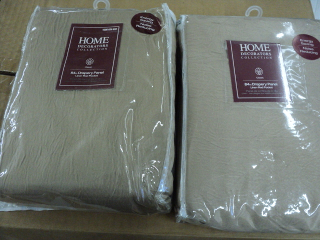 lot 280 image: 2 84 Linen Rod Pocket drapery pane...