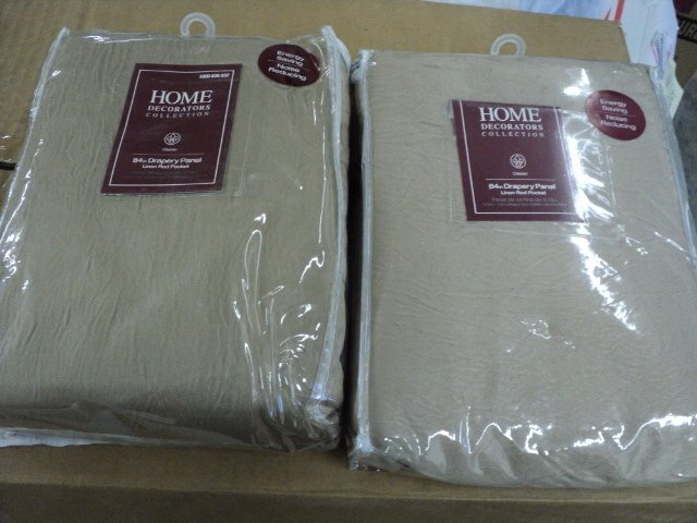 lot 283 image: 2 84 Linen Rod Pocket drapery pane...
