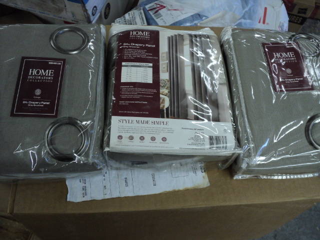 lot 287 image: 3 84 grey grommet drapery panels...