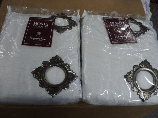 lot 289 image: 2 84 light grey drapery panels...