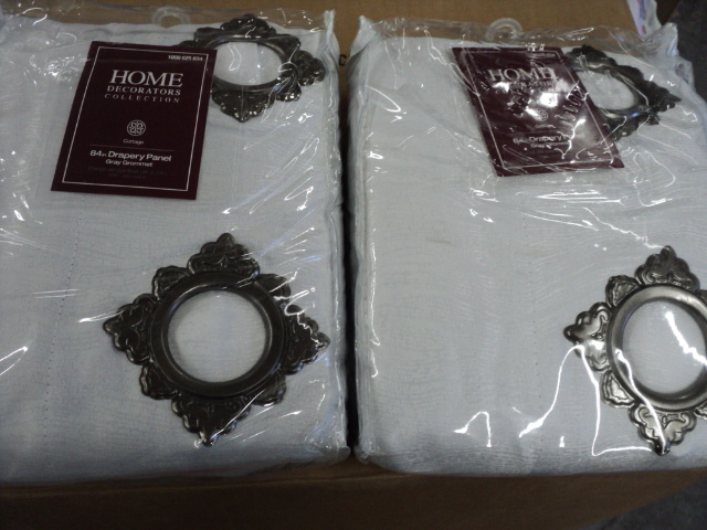 lot 290 image: 2 84 light grey drapery panels...