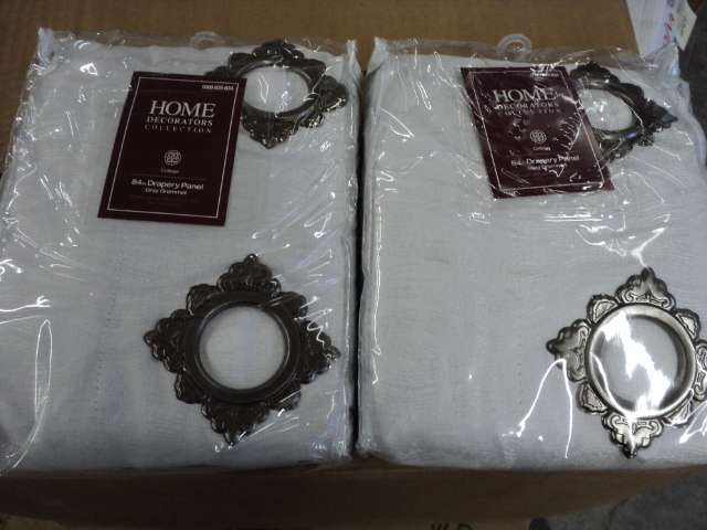 lot 291 image: 2 84 light grey drapery panels...