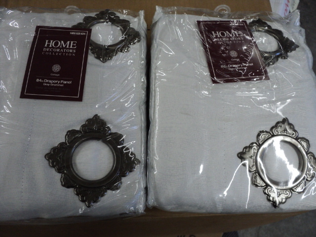 lot 292 image: 2 84 light grey drapery panels...