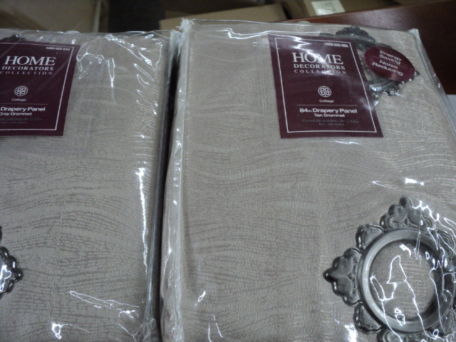 lot 295 image: 2 84 tan grommet drapery panels...