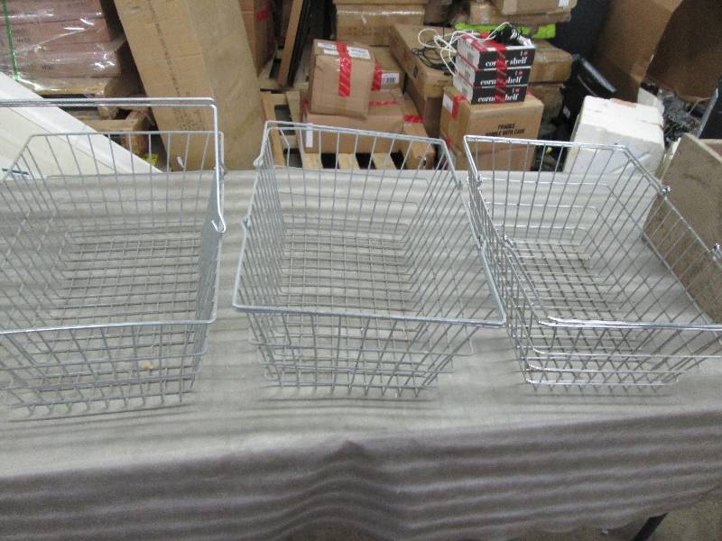 Lot of 3 Metal Baskets 20.5x14 inch...