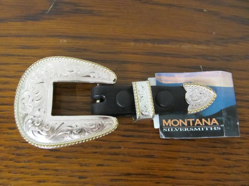 lot 43 image: NEW wTag Montana Silversmiths Belt Buckle Set