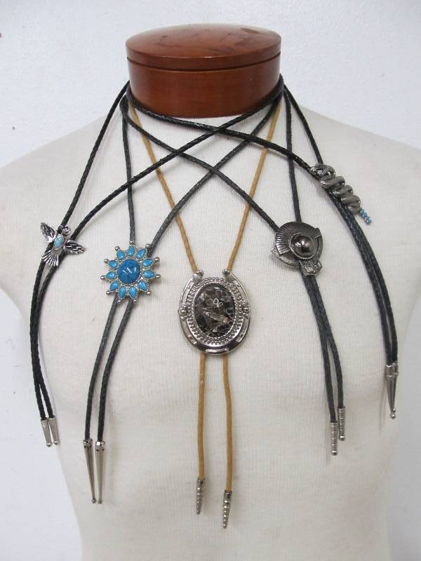 lot 44 image: Group of SouthwesternNative American Bolo Ties