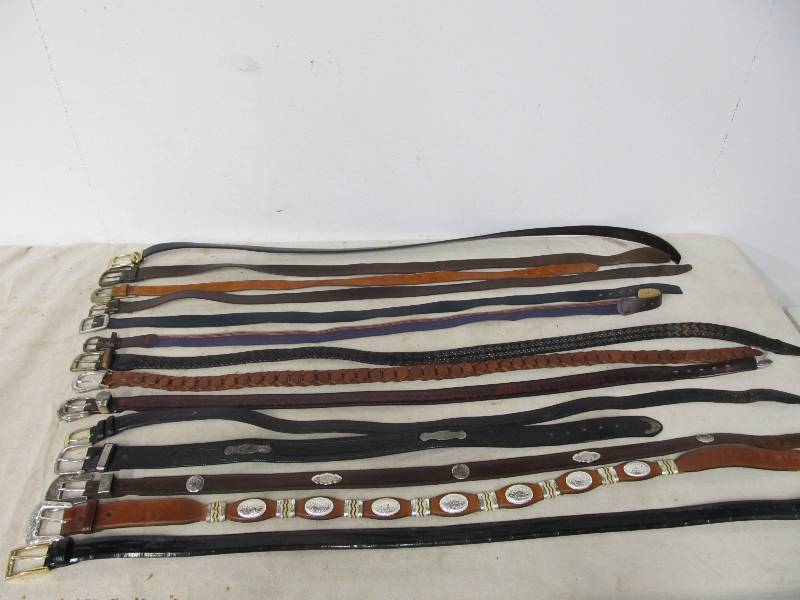 lot 55 image: Large Lot of Mens Leather Belts