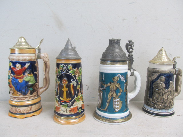 lot 83 image: Group of Vintage German etc Beer Steins
