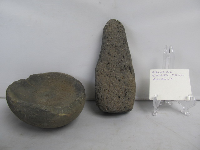 lot 84 image: Early Native American Grinding Stone & Bowl 