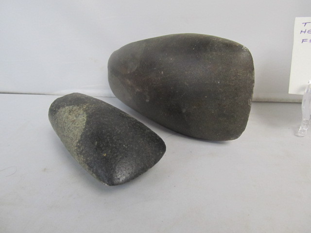 lot 86 image: 2 Early Native American Handheld Stone Axe Heads