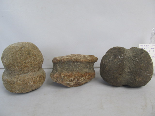 lot 88 image: 3 Early Native American Stone Axe Heads