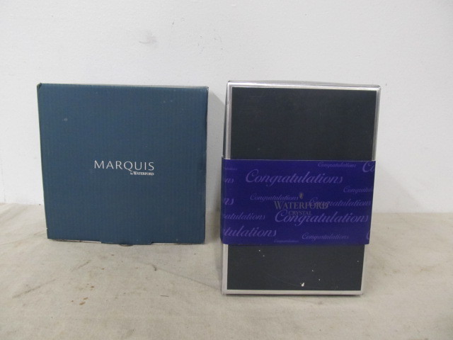 lot 135 image: MINT In Box WATERFORD Crystal Clock & Serving Bowl