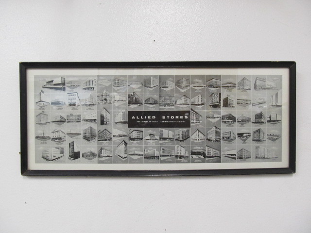 lot 158 image: Framed Vintage ALLIED STORES Architectural Advertising Display