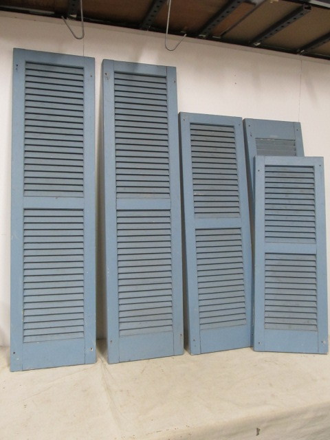 lot 167 image: Group of Vintage Painted Wooden Shutters
