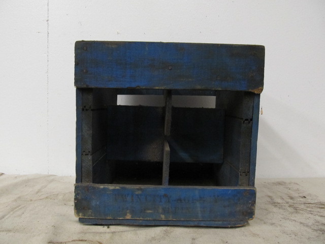 lot 169 image: Antique Painted Blue Wooden Crate