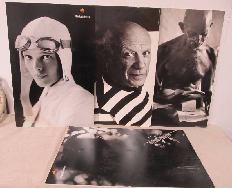 lot 199 image: Original LARGE Size 1990s APPLE COMPUTER Think Different Advertising Posters