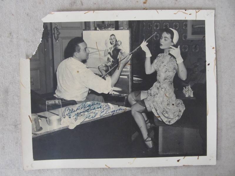 lot 14 image: Rare Orig 1940s Brown & Bigelow PinupIllustration Artist Signed Photograph
