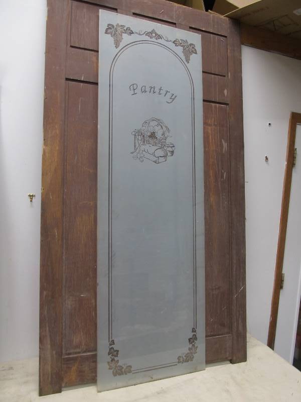 Vintage Frosted Glass Pantry Door Window Little Canada Estate