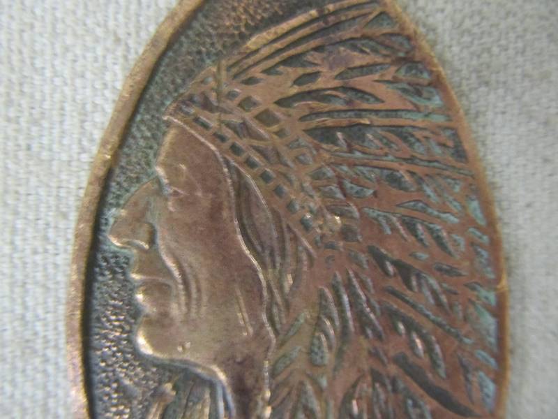 lot 128 image: Vintage Copper CHIEF Advertising Nameplate