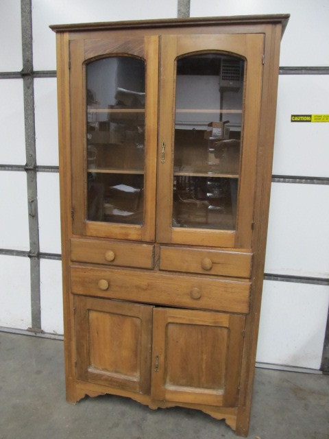 lot 58 image: Nice Antique Wooden CupboardCabinet