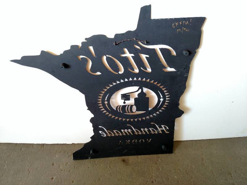 lot 36 image: Titos Steel Minnesota Sign, 38x36...