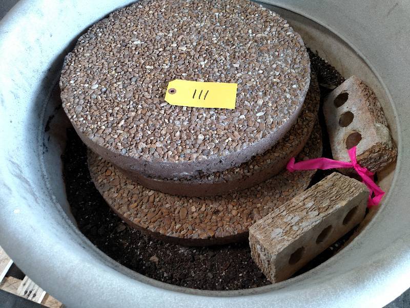 lot 111 image: 28 Concrete Planter & (3) 18 Step...