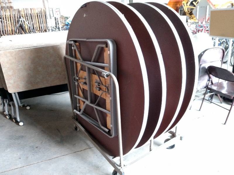 lot 250 image: (8) 72 Folding Tables with Storage...