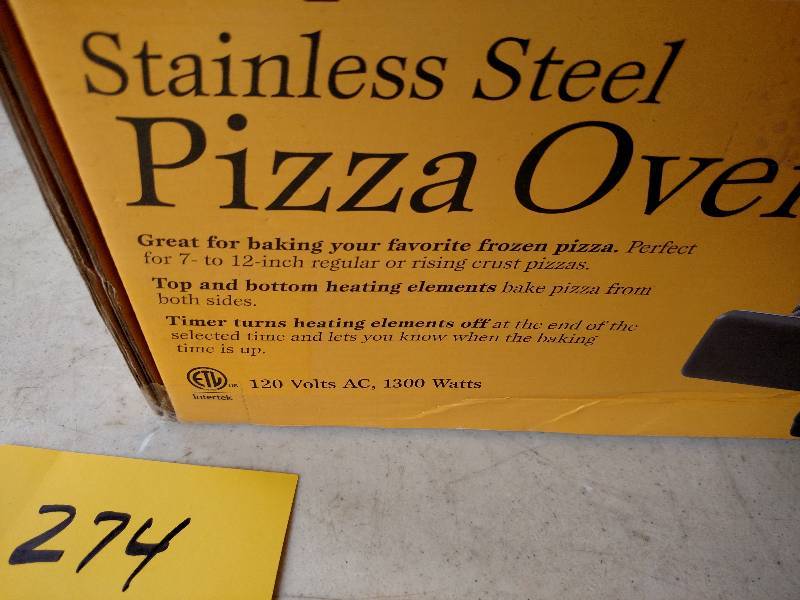 lot 274 image: Presto Stainless Steel Pizza Oven, ...
